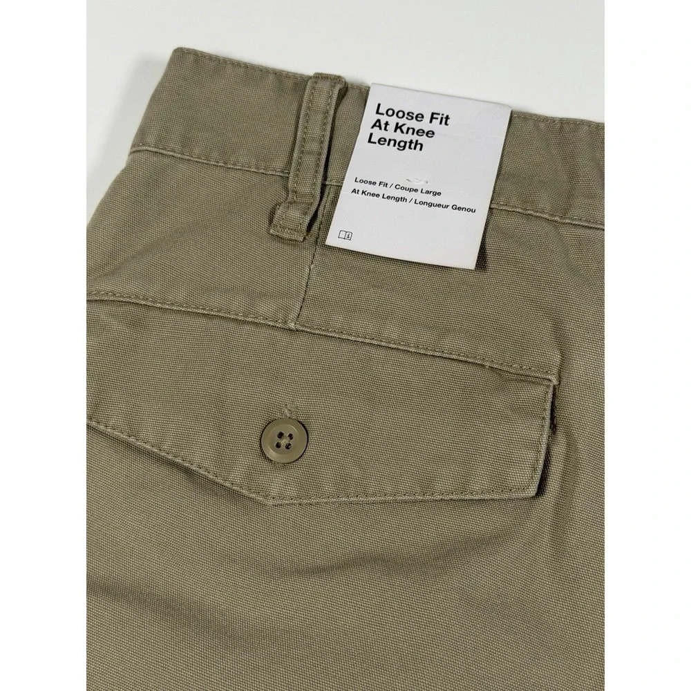 Nike New Men's Size 28 Life Pleated Chino At Knee Shorts Khaki Loose DX0643-247
